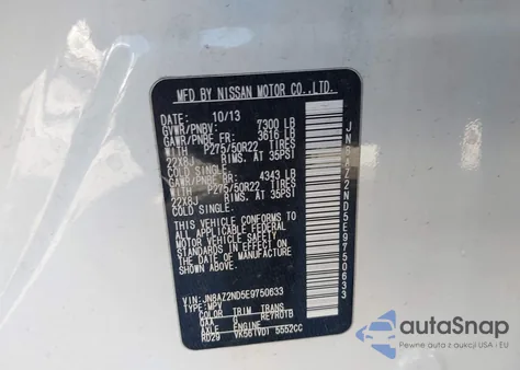 2014 Infiniti Qx80 z USA, uszkodzony, nr VIN JN8AZ2ND5E9750633